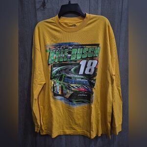 Kyle Bush Long Sleeve Tee M&M's Yellow (Size XL)
